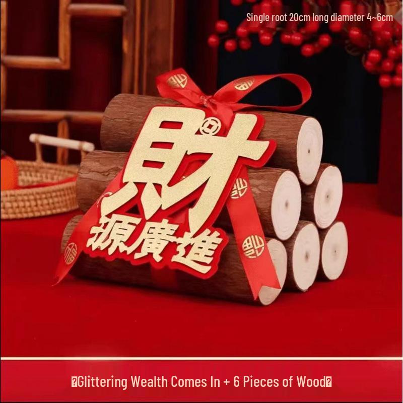 Joyful Housewarming Firewood Ornament: Auspicious New Home Decoration and Moving-In Ceremony Supplies