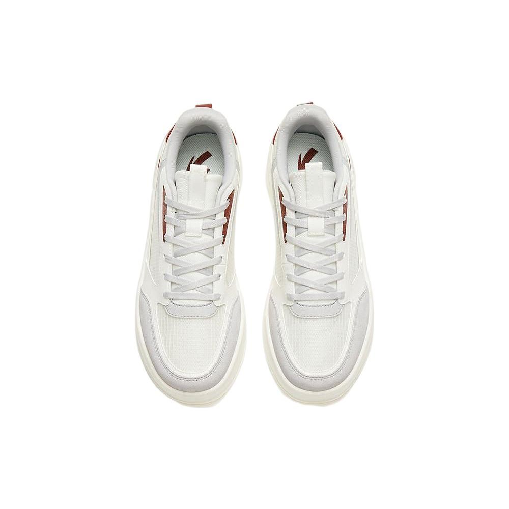 Anta Gel Elastic Non-Slip Wear-Resistant Lightweight Low-Top Skate Shoes Men Skate Shoes White Gray Red 912328033-3