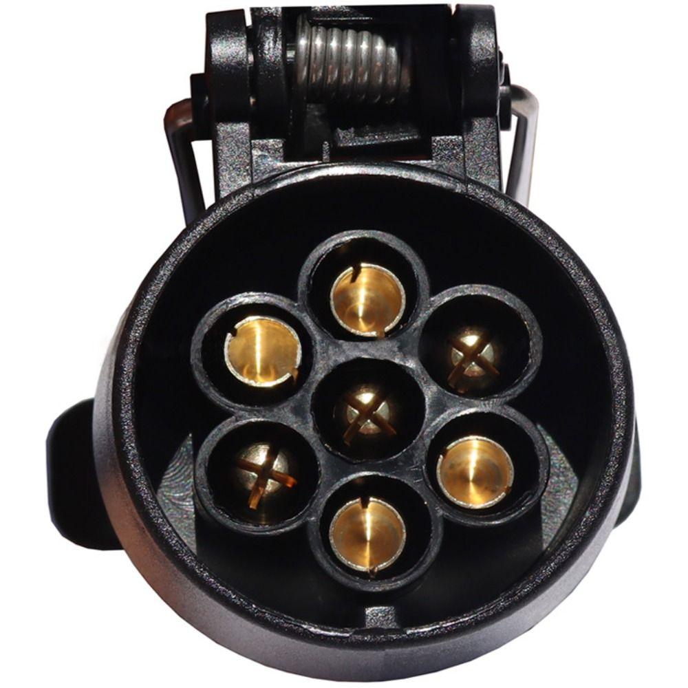 RV Flat Male Plug To Large Round Female Camper Connector Durable Trailer Socket