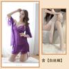 Sexy Women's Pajamas, Be Careful, Large Size Lace Mesh Yarn, Pure Desire Wind, Hot Transparent Robe, Four-piece Home Furnishing