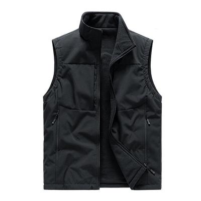 Men's Double-Sided Fleece Vest: Autumn/Winter Style, Plus Velvet, Versatile Loose Fit, Outdoor Sleeveless Workwear.