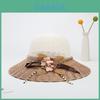 Ladies Straw Sun Hat With Big Brim For Outdoor Sunshade And Casual Style