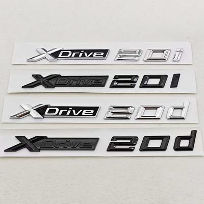 3D ABS Chrom Czarny Litery Logo Samochodu XDrive 20i 20d Emblemat Tylna Klapa Bagażnika Naklejki na Drzwi Boczne Dla Akcesoriów XDrive