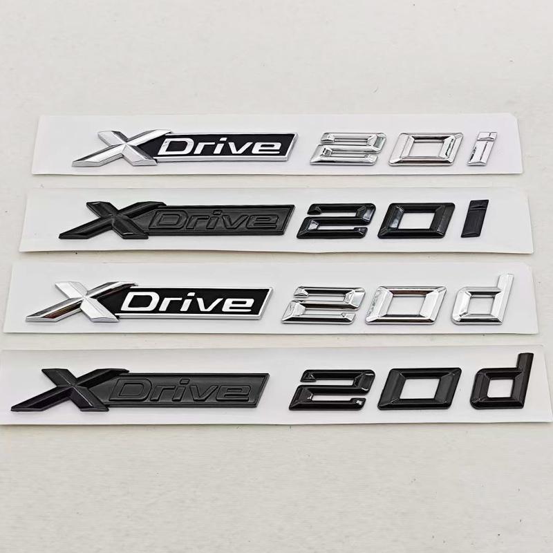 3D ABS Chrom Czarny Litery Logo Samochodu XDrive 20i 20d Emblemat Tylna Klapa Bagażnika Naklejki na Drzwi Boczne Dla Akcesoriów BMW XDrive
