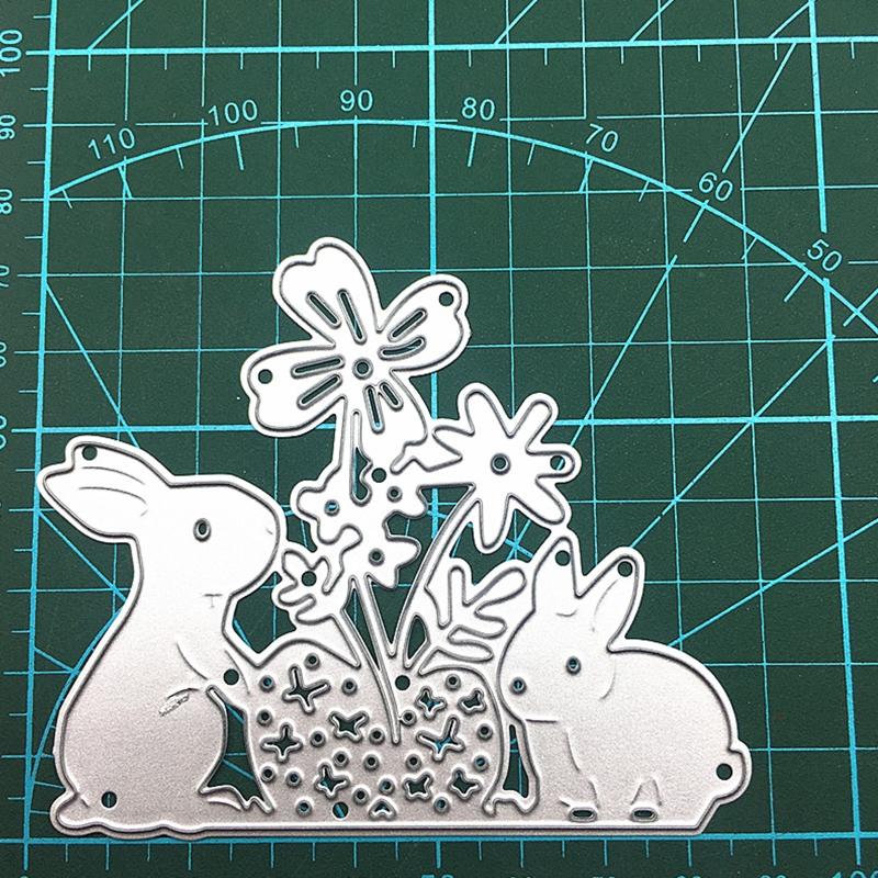 Bunnies Shape Cutting Dies Carbon Steel Die Cut Scrapbooking Embossing Templates for Scrapbooking Card Making Packaging