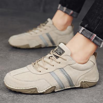 Fashion Classic Mens Shoes New Men's Flat Casual Shoes Handmade Comfortable Outdoor Men Shoes Breathable Beige Soft Loafers