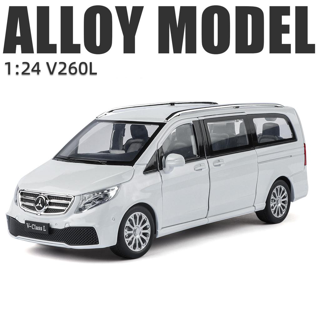 NEU 1/24 Benz V260 MPV Legierungsmodellauto Spielzeug Die-Cast Guss Sound und Licht Rückzieher Auto Spielzeug für Kinder Fahrzeug