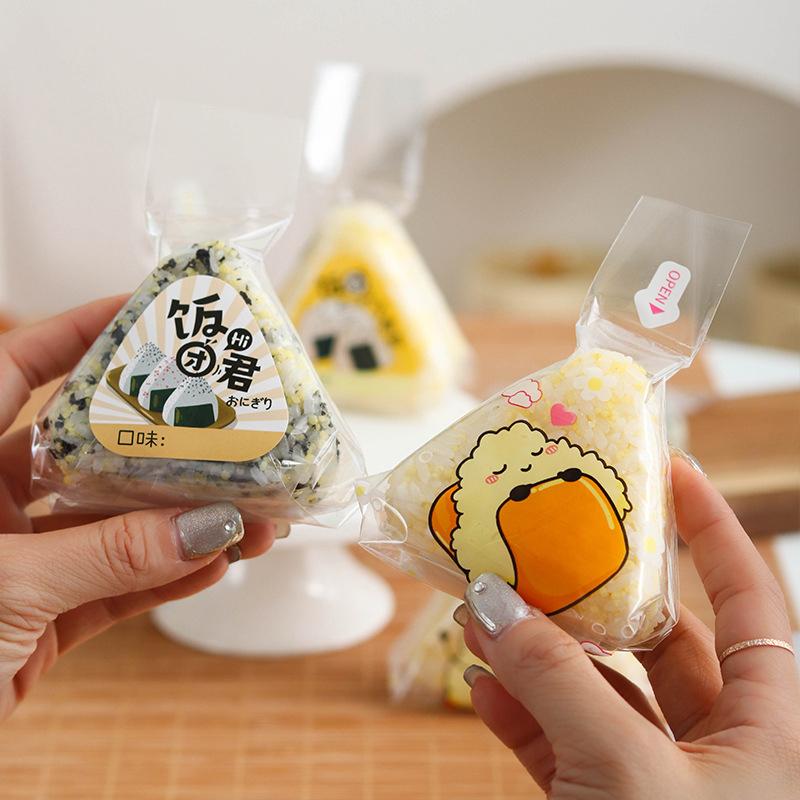 50 Pezzi Cartoni Animati Giapponesi Carini Per Sacchetto Confezionamento Palla di Riso Triangolare Sacchetto per Onigiri Sushi con Nori Stampo per Preparare Sushi Accessorio Bento