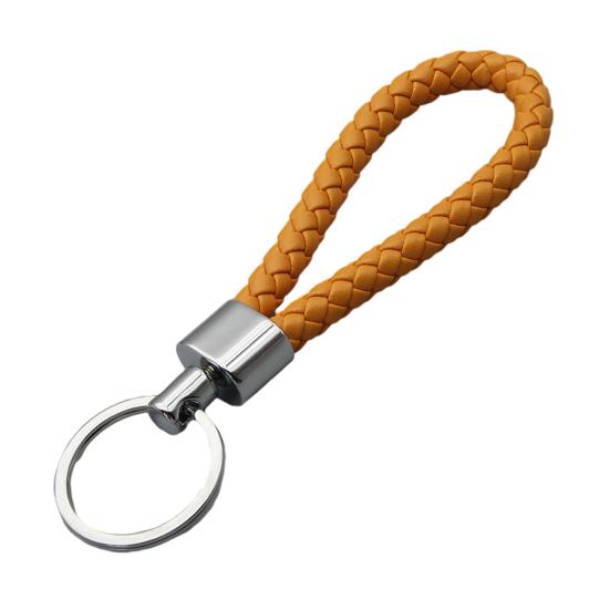Schlüsselanhänger Lanyard Geflochtenes Seil Kunstleder Angenehmer Griff Schlüsselanhänger Aufhängeseil mit Zinklegierung Schnalle Schlüsselring