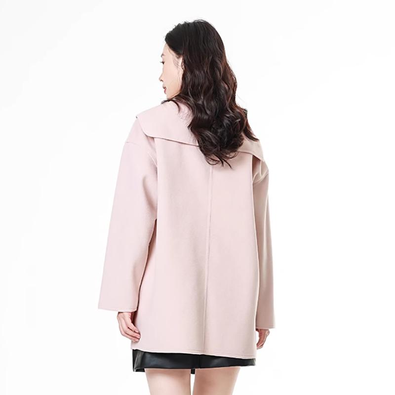 Maslan Solid Color Fashion Doll Collar Coat