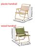 Wood Grain Camping Folding Chair Comfortable Armrest Durable Picnic Fishing Chair Carbon Steel Sturdy Kermit Chair