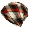 Contrasting Colors Turban Hats Plaid Print Casual Hedging Cap Gifts Pullover Hat  Autumn and Winter