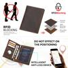 Genuine Leather Passport Wallet Passport Holder RFID Blocking Business Credit Card Holder Anti-lost Purse AirTag Slot
