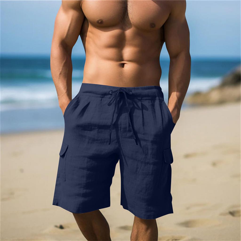 Herren Sommer Shorts Elastischer Bund Lockere Freizeit Strandshorts