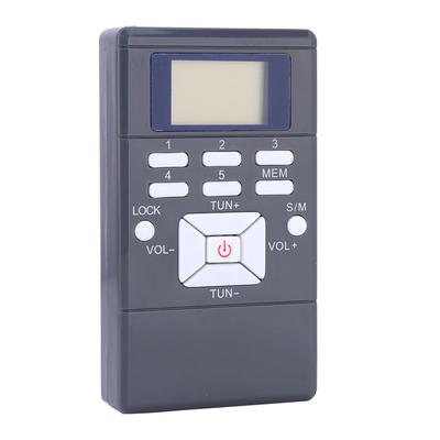 Mini Portable LCD FM Radio Digital Signal Processing Wireless Receiver With Earphone Grey