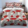 Red And White Mushroom Pattern Background Printed Duvet Cover Set1 Duvet Cover+2 Pillowcasemulti Size Bedroom Bedding Decor