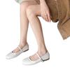 French Flat-soled Single Shoes Mary Jane Shoes 2025 Autumn New Fashion One-word Buckle with Square Head Shallow Mouth Grandma Shoes Women