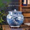 Jingdezhen Hand-painted Dragon & Phoenix Ceramic Tea Caddy