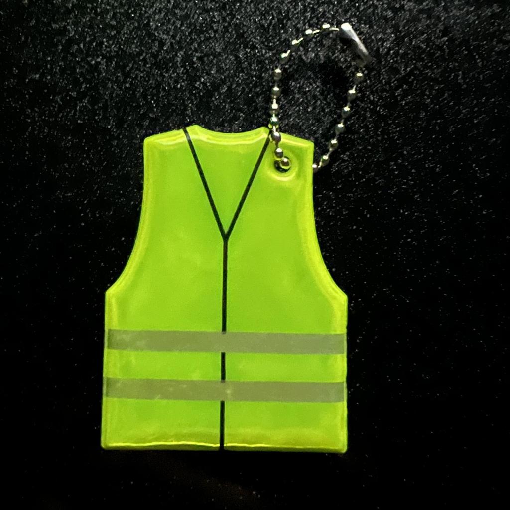 Reflective Multi-color Safety Pendant Vest and Keychain Charm for Night Travel, Ideal for Students' Backpacks.