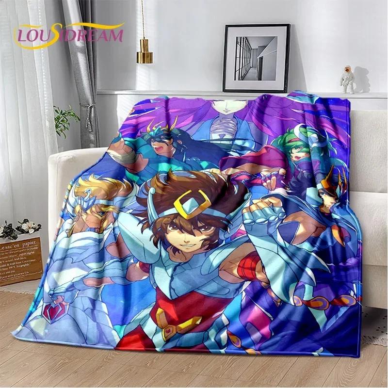 Cartoon Saint Seiya 3D Retro Soft Flannel Blanket for Beds Bedroom Sofa Picnic,Throw Blanket for Cover Outdoor Leisure Nap Gift