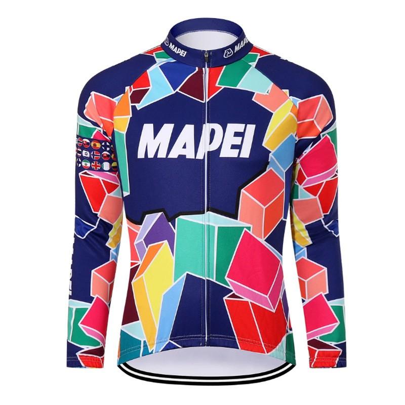 MAPEI Winter Cycling Jersey Bib Tights Set Thermal Fleece Long Sleeve Road Bike Riders Men Women