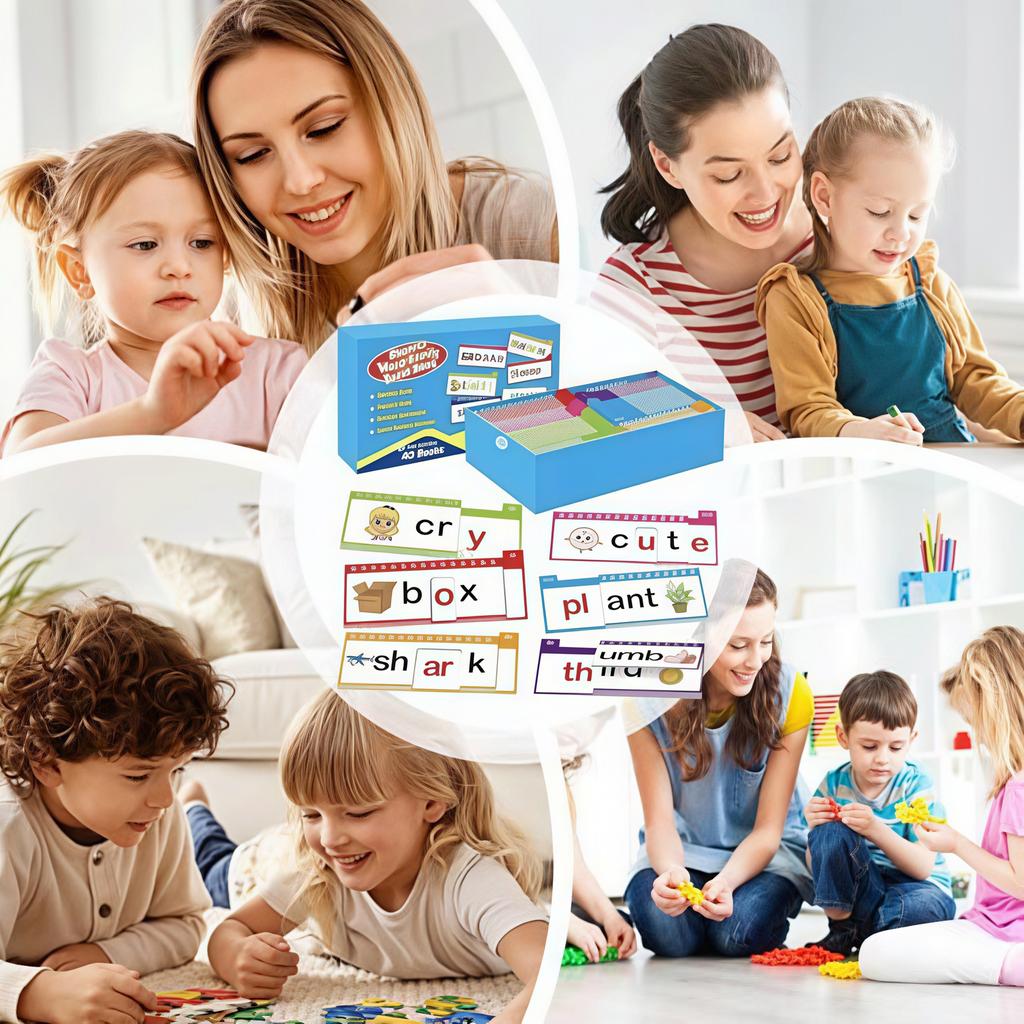 Word Family Build Book Learn To Read Phonics Flash Cards Kindergarten Reading Books for Preschool Learning Activities