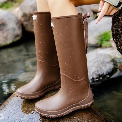 Regenstiefel für Erwachsene im neuen Stil mit weichen Sohlen: Stilvolle wasserdichte Gummi-Erwachsenenschuhe mit hohem Schaft, Outdoor-Wasserstiefel