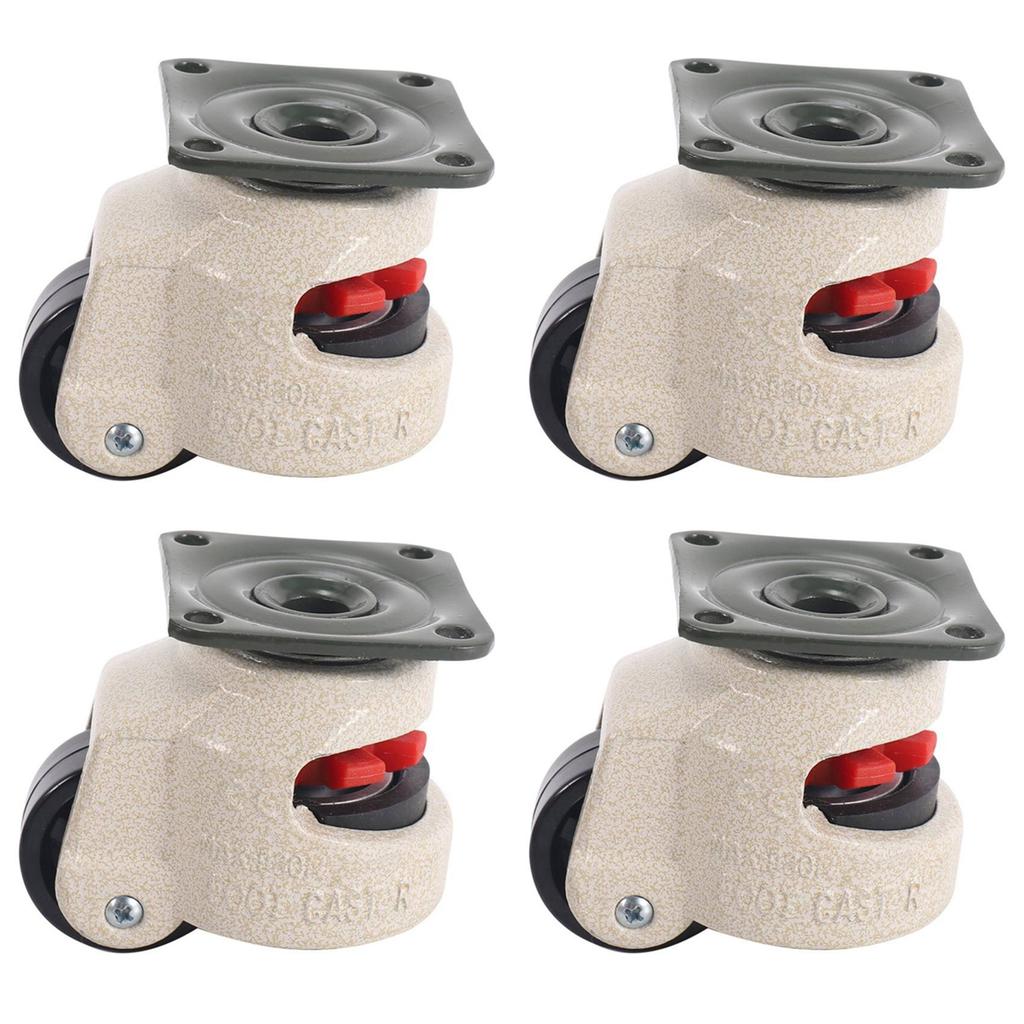 4Pcs Retractable Leveling Casters Industrial Machine Swivel Caster Castor Wheel for Office Chair Trolley 220lbs Capacity GD-40F