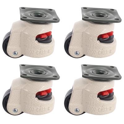 4Pcs Retractable Leveling Casters Industrial Machine Swivel Caster Castor Wheel for Office Chair Trolley 220lbs Capacity GD-40F