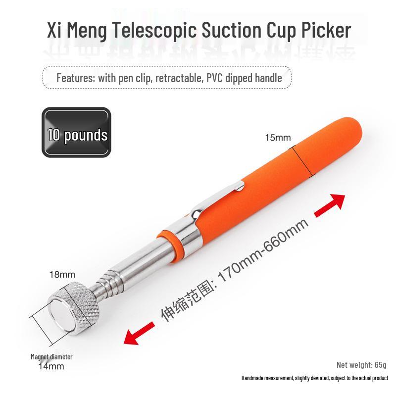 8LB Retractable Magnetic Pickup Tool with Light for Auto Repair