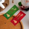 50pcs Vintage Christmas Sealing Stickers,Golden Foil Merry ChristmasTree Designs In Green,Red-Self-Adhesive Kraft Paper Labels