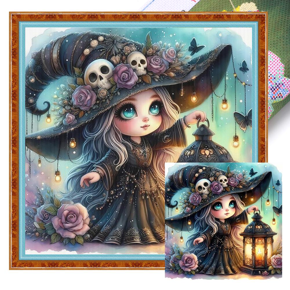 Witch Printed Cross Stitch Kit DIY 11CT Embroidery Craft Set Home Decoration