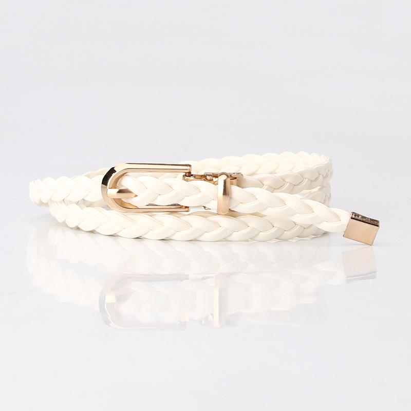 Korean Style Fashionable Women's Knitted Thin Belt Women's High-end Dress Suit Small Belt Pin Buckle Belt