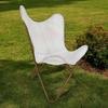 Leather Butterfly Chair Foldable Iron Frame Lounge Accent Relax Armchair