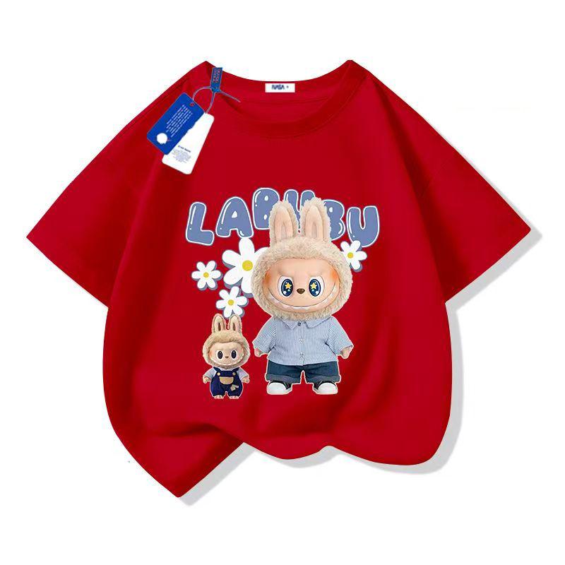 Girl Boy Short Sleeve Tee LABUBU Anime 3D Print Cartoon Anime Kids T-Shirt Summer T-Shirt Tops