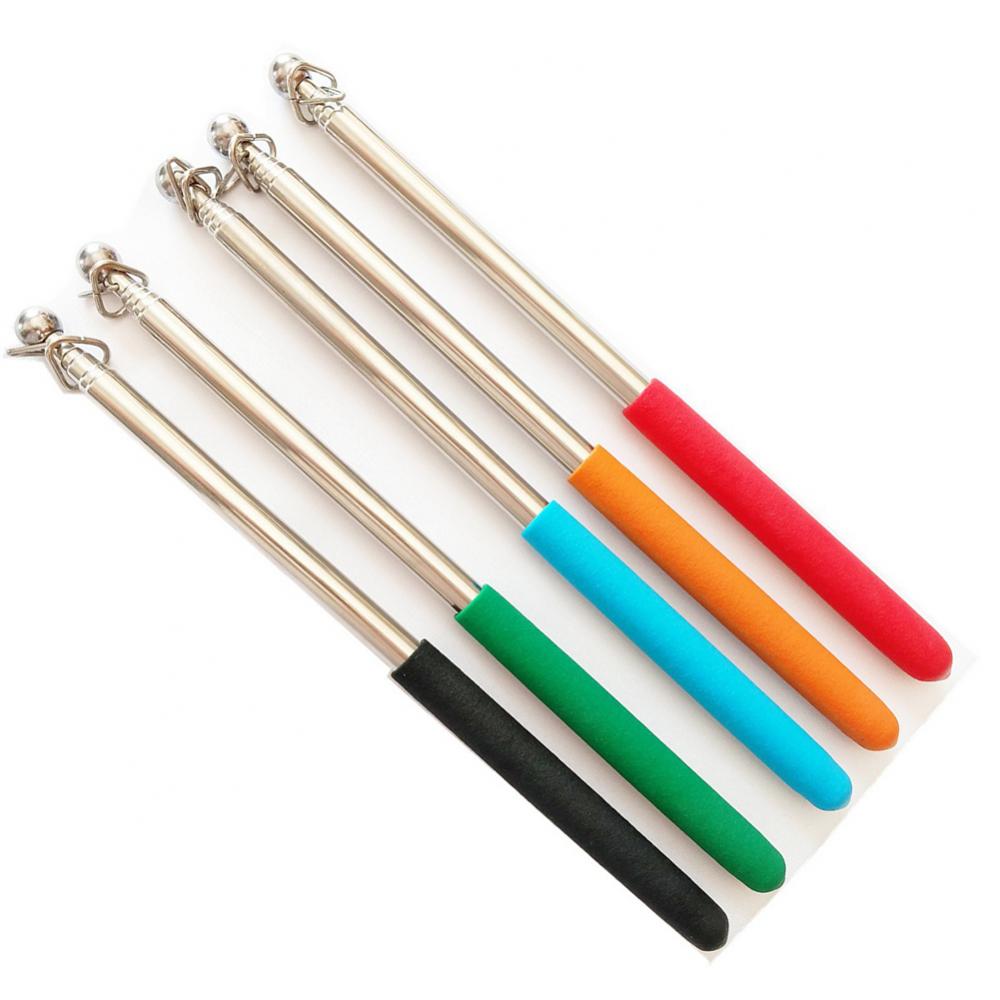 1m Telescopic Flag Pole Stainless Steel Extendable Flagstaff Pole for Teaching Pointer Guide Banner Flag Waving Flagpole
