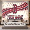 Benutzerdefinierte Namens-Text-Wandteppich Boston Red Sox Personalisierter Polyester-Wandteppich für Schlafzimmer und Zimmer