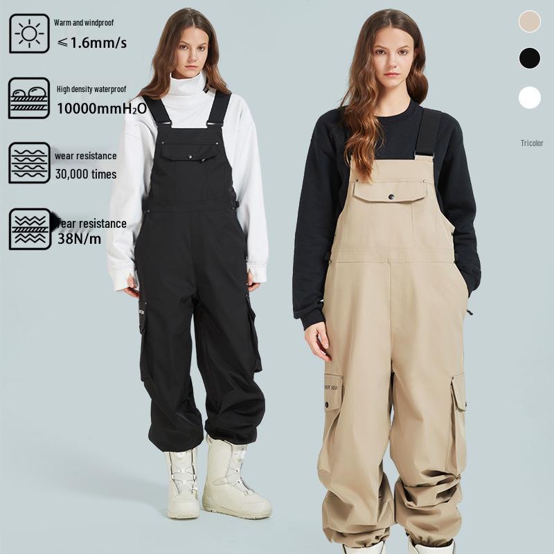 Waterproof and Warm Ski Bib Pants for Men & Women - Durable Outdoor Wear for Skiing