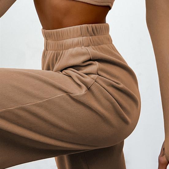 Women 2 Piece Lounge Set Long Sleeve Cropped Pullover Top Wide Leg Pants Set Fall Crewneck Tracksuit Casual Outfits