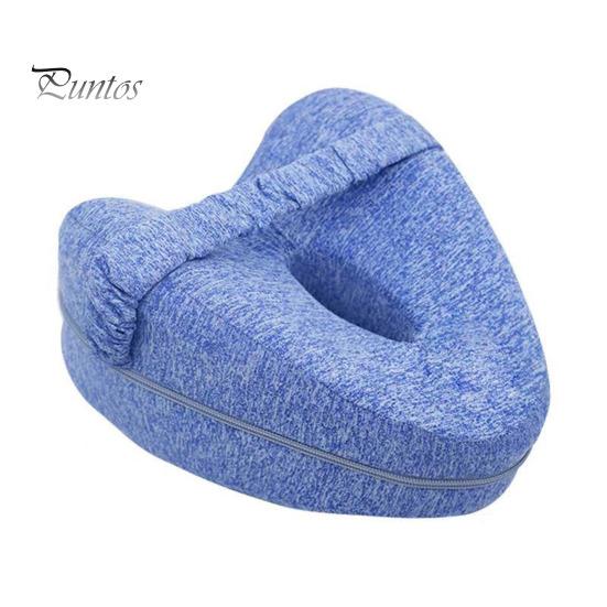 Leg Knee Pillow Memory Foam Leg Pillow with Elastic Strap Ergonomic Knee Cushion with Washable Cover for Side Sleepers Soothing Pain Relief
