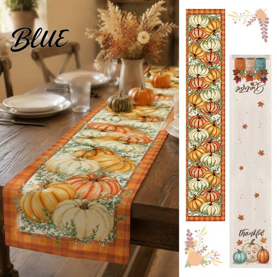 Rustic Farmhouse Table Leaf Pattern Fall Pumpkin Harvest Runner Runner Thanksgiving And Maple Linen Decor