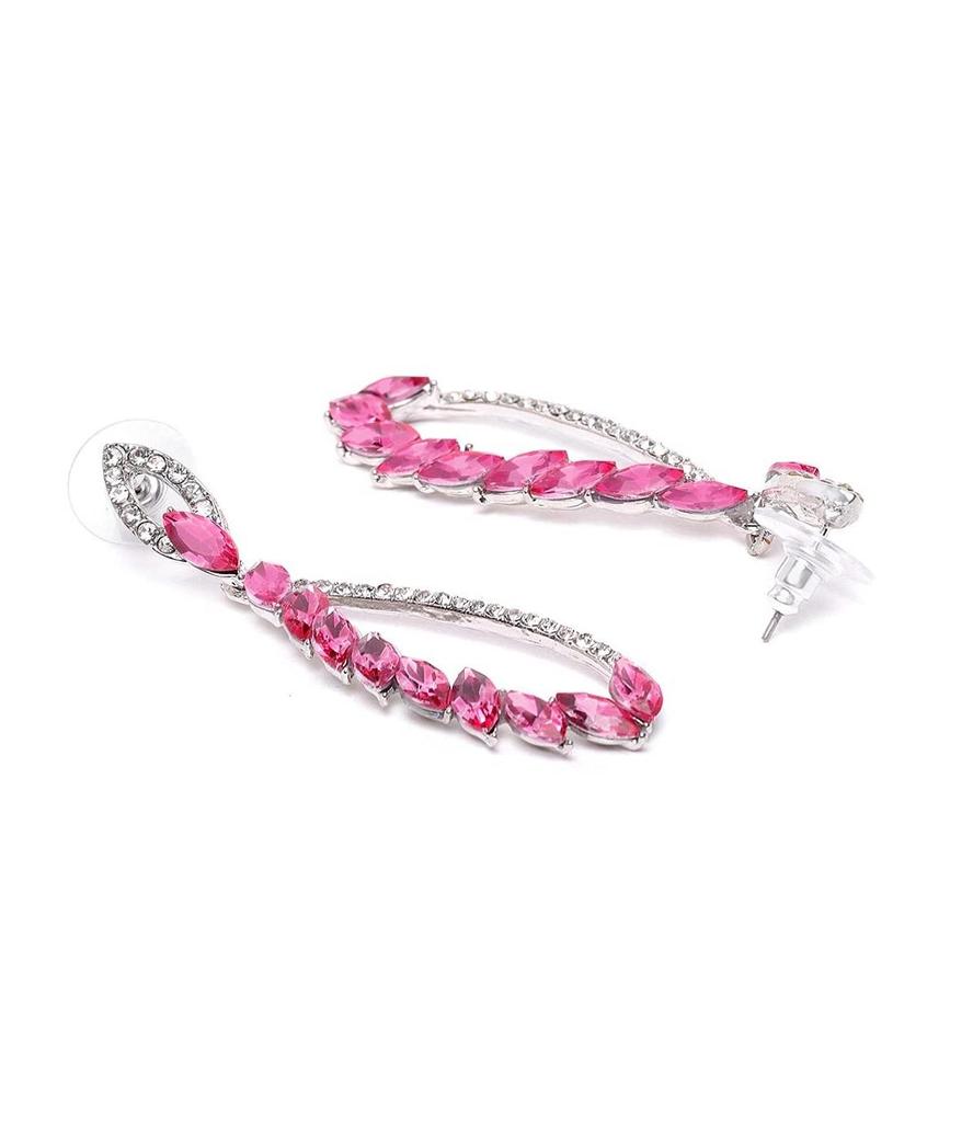 Jewellery Celebrity Inspired Crystal Studded Dangler Earings Earrings for Girls and Women
