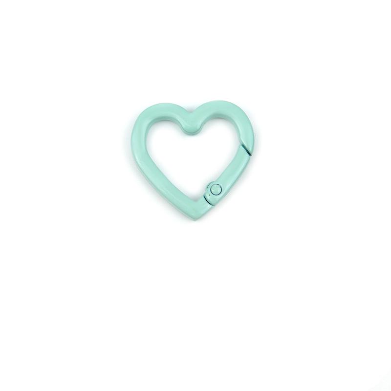 Heart-Shaped Colorful Spring Buckle Keychain DIY Jewelry Accessories