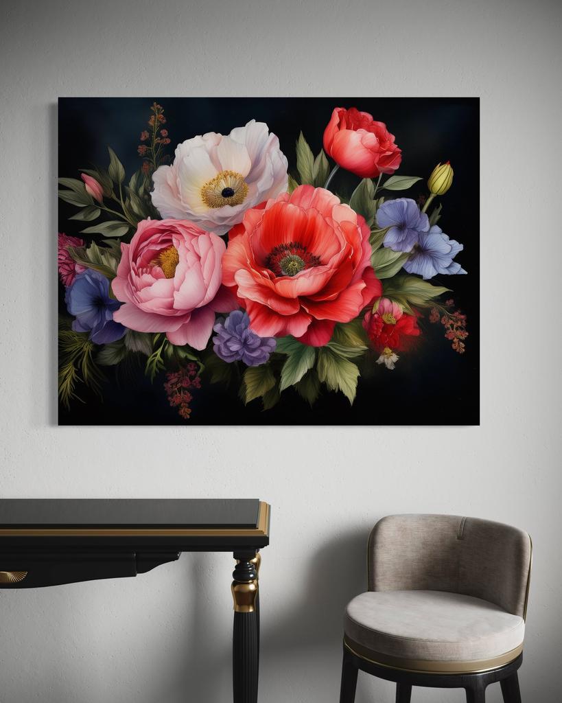 Canvas print, Bouquet Coloured
