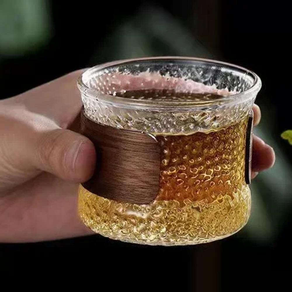 

Прозрачный стакан для виски «Гора» с деревянной подставкой, креативный термостойкий стакан для пива, набор бокалов для вина, воды, чая, барная посуда T7X8 as show