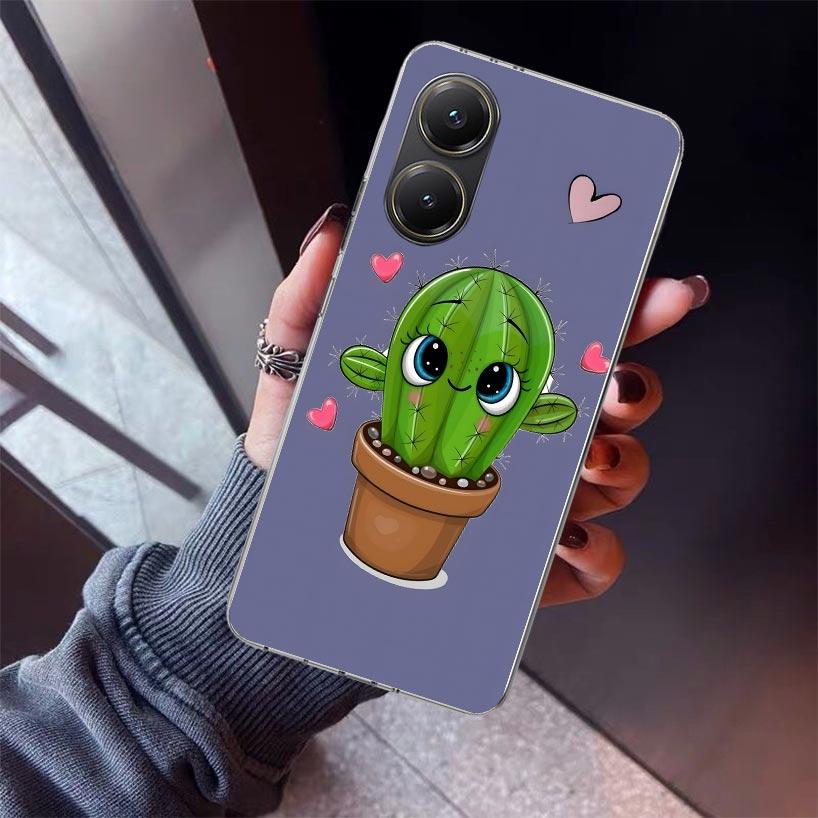Cartoon Plant Cactus Phone Case For Xiaomi Poco X7 X6 X5 Pro F7 Ultra Redmi 15C 15 13 13C 12 12C 10 10A 10C 9 9A 9C 9T Shell Poc