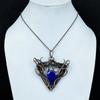 Blue Sapphire Pendant Handmade Gemstone Jewelry, 999 Copper Wire Wrapped Pendant ,Unique Design Jewelry Pendant