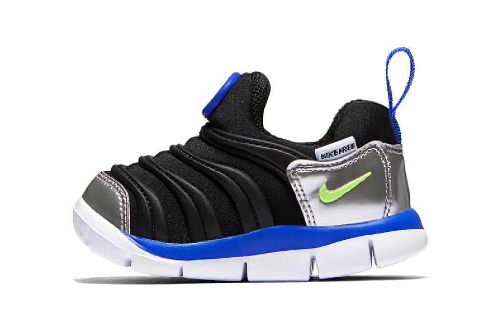 Nike Dynamo Free Low Top Toddler Shoes Black Blue Silver Infant And Toddler 343938-012