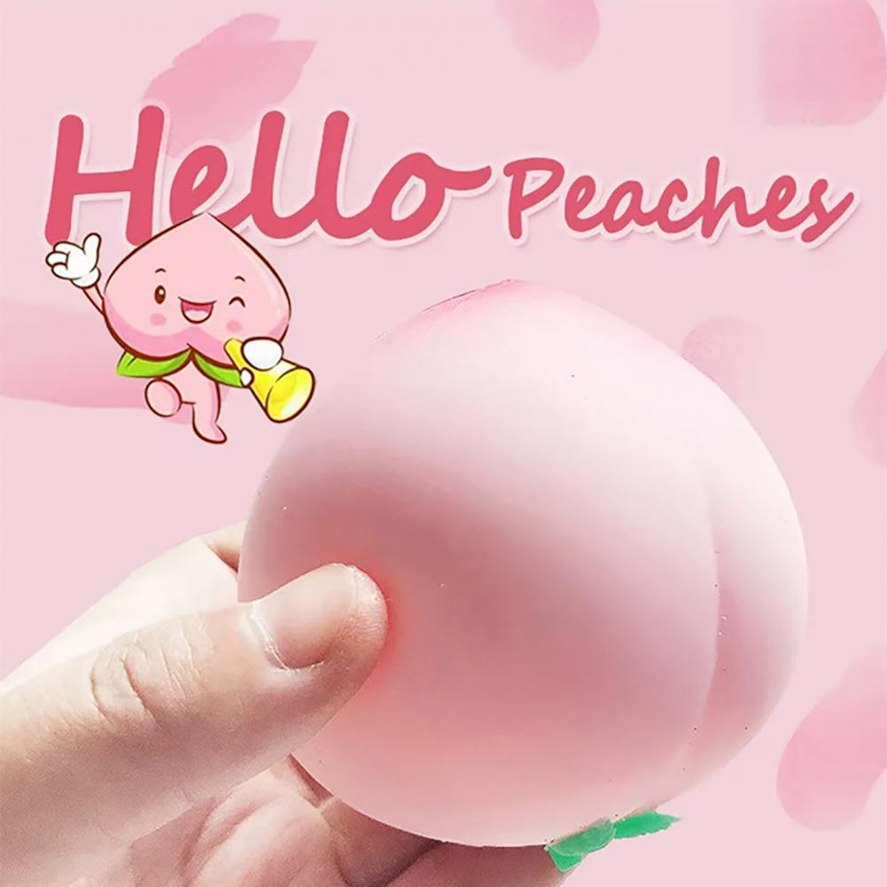 Toy Peach 2 Pcs Anxiety Easing Peach Squeeze Toys Realistic Fruit Shaped Fidget Stress Balls Anti-Stress Slow Decompression Set