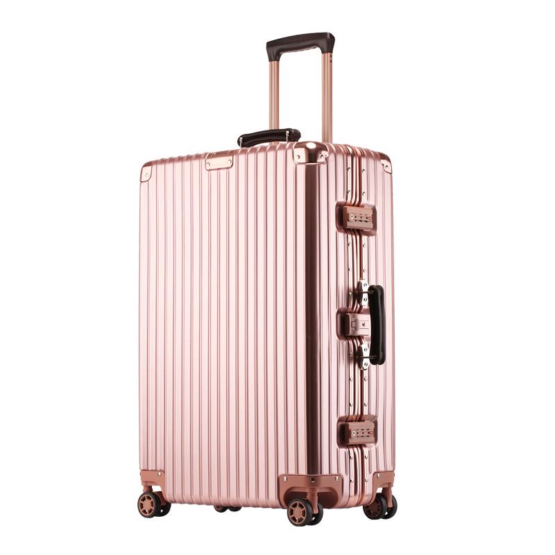 Retro Aluminum Frame Trolley Suitcase with Universal Wheels - Available in 20", 24", 26", 28" for Men and Women